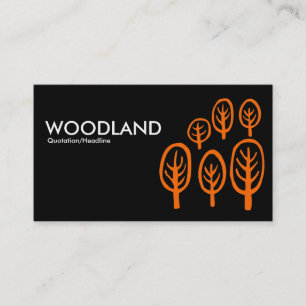 Woodland - Orange on Black Business Card