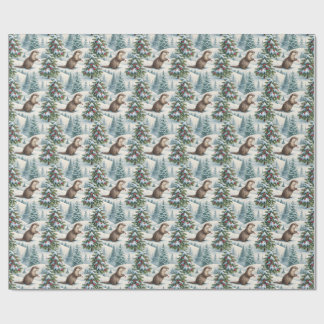 Woodland Otter Christmas Wrapping Paper