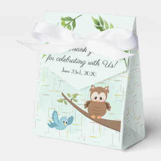 Woodland Owl and Bird Baby Shower Favor Box