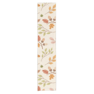 Woodland Owl Autumn Theme Neutral Background Short Table Runner
