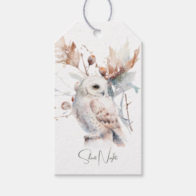 Woodland Owl Christmas Gift Tags (Front)