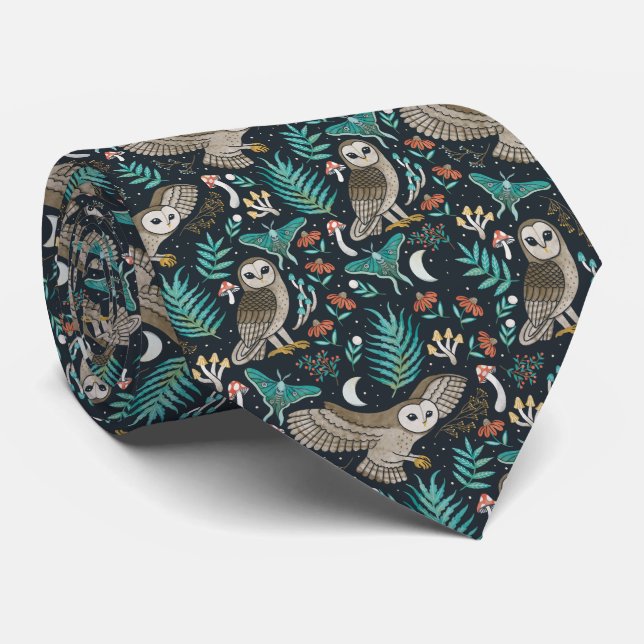 Woodland Owl Tie (Rolled)
