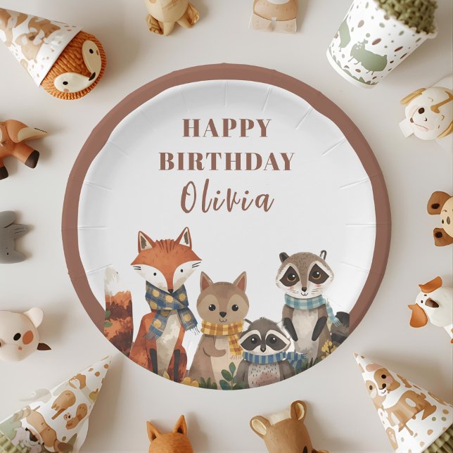 Woodland Party Animals Birthday | Forest Animals Paper Plate (Creator Uploaded)