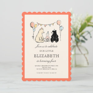 Woodland Party Animals Birthday Invitation