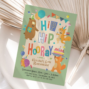 Woodland Party Animals Birthday Party Invitation