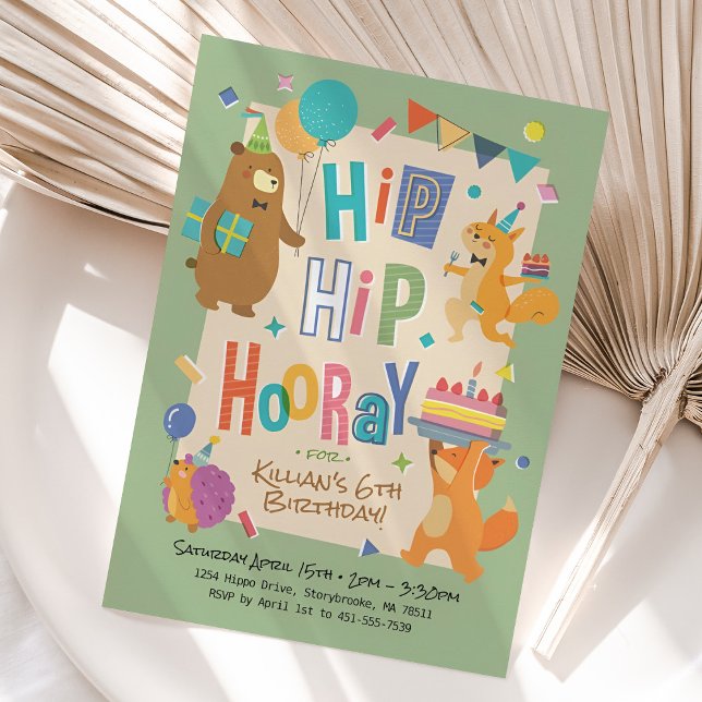 Woodland Party Animals Birthday Party Invitation (Creator Uploaded)