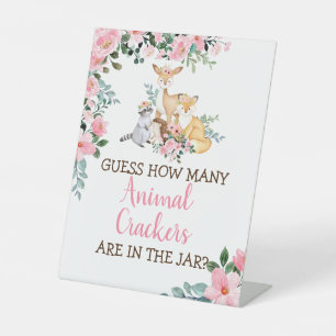 Woodland Party Decorations Girl Baby Shower Game Pedestal Sign