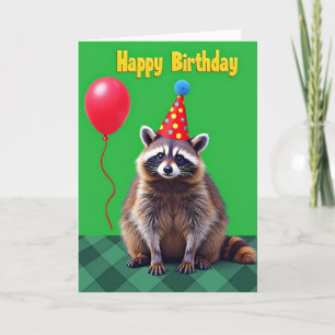 Woodland Party Hat Birthday Card