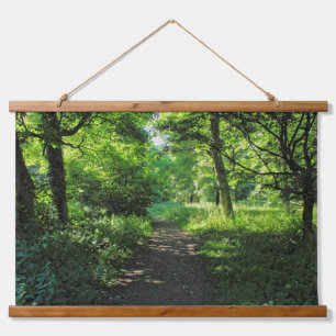 Woodland Path. Blackweir Woods, Cardiff, Wales. Hanging Tapestry