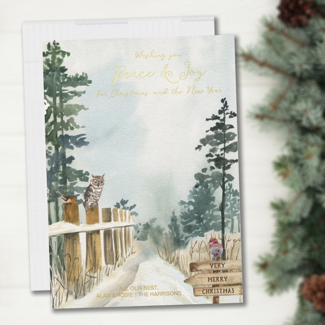 Woodland Path Peace and Joy Country Christmas Gold (Creator Uploaded)