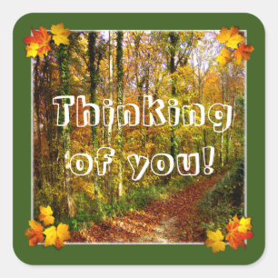 Woodland Pathway Custom Text Square Sticker