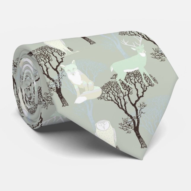 Woodland Pattern Tie (Rolled)