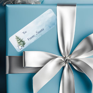 Woodland Penguin Christmas Gift Label