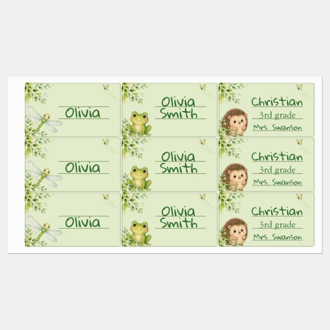 Woodland Personalised Kids Name Labels (Sheet)