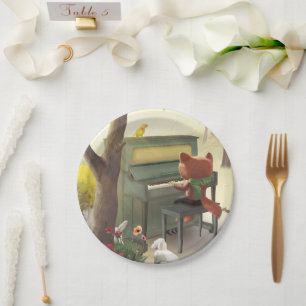 Woodland Pianist Paper Plate