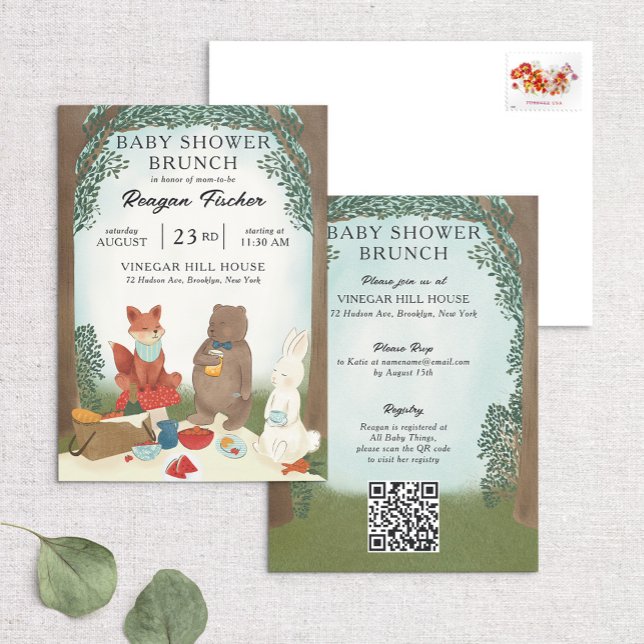 Woodland Picnic Baby Shower Brunch Invitation (Creator Uploaded)