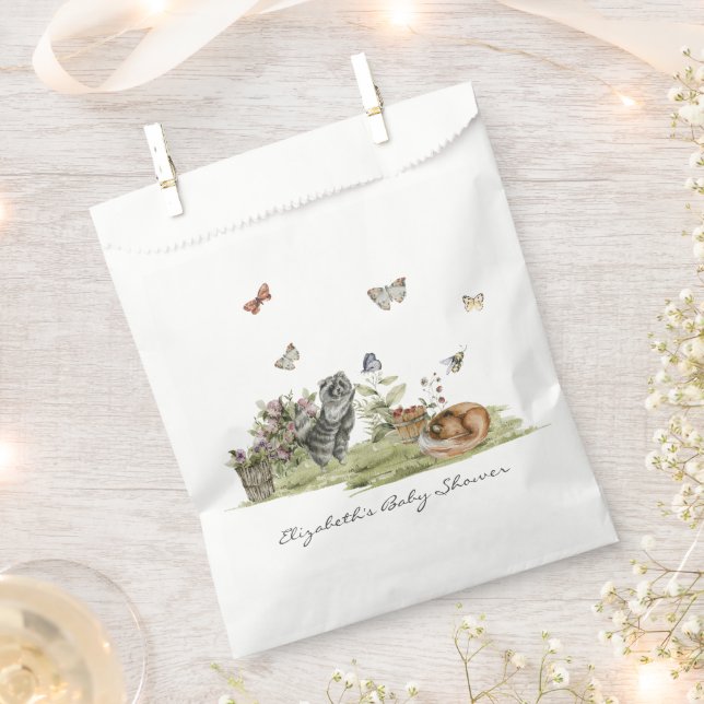 Woodland Picnic | Forest Animals Baby Shower Favour Bags (Clipped)