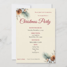 Woodland Pine & Berry Customizable Invitation