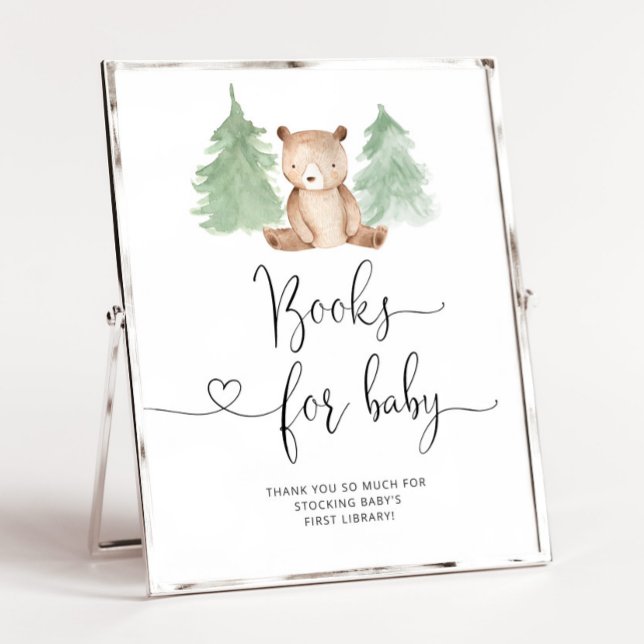 Woodland pine tree bear Books for baby Poster (Creator Uploaded)