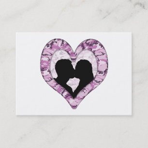 Woodland Pink/Purple Camouflage - Kissing Couple Business Card
