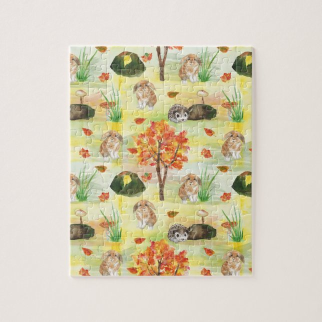 Woodland Rabbit ,Hedgehog Jigsaw Puzzle (Vertical)
