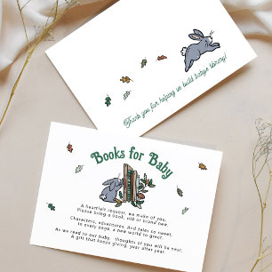 Woodland Rabbits Books for Baby Book Request Enclosure Card