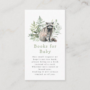 Woodland Racoon Baby Shower Books for Baby Enclosure Card