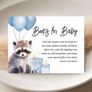 Woodland Racoon Baby Shower Books For Baby Enclosure Card