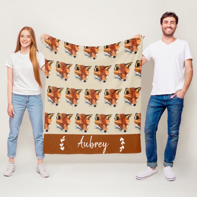 Woodland Red Fox | Personalised Fleece Blanket (In Situ)
