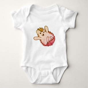 Woodland Red Orange Happy Cute Hedgehog Baby Bodysuit