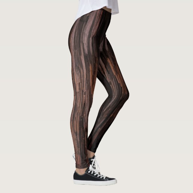 Woodland Red Tree Bark Leggings (Right)