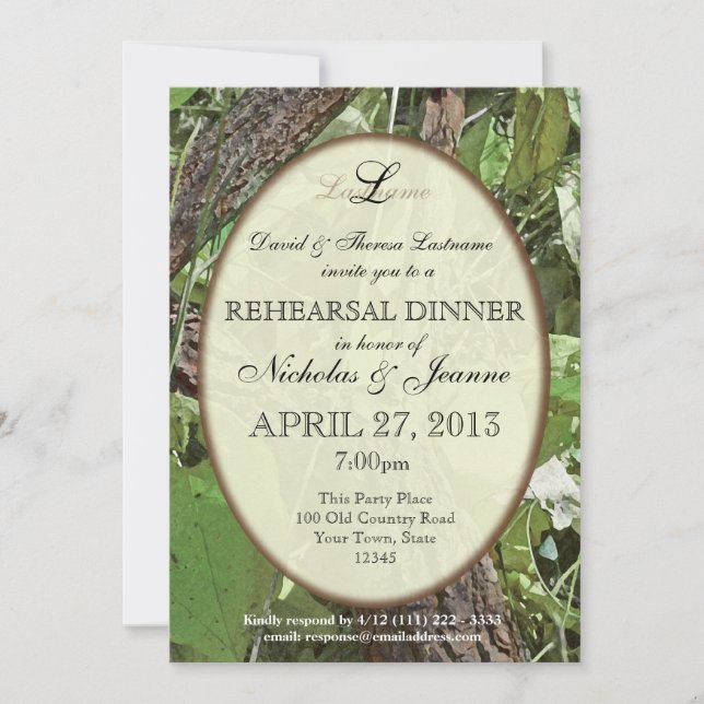 Woodland Rehearsal Dinner Invitation (Front)