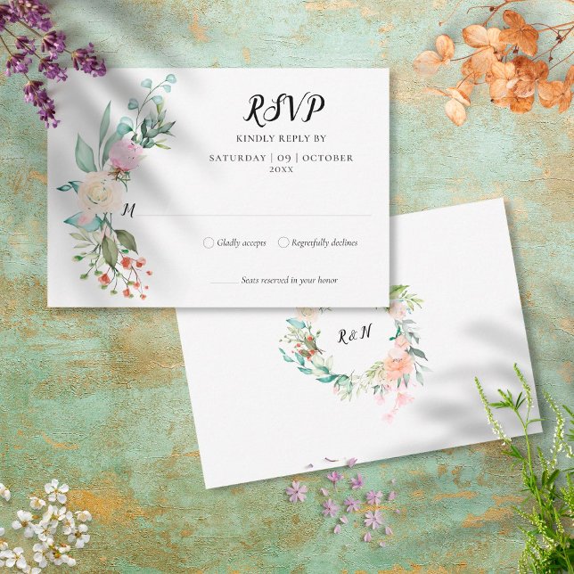 Woodland Roses Greenery Floral RSVP (Creator Uploaded)