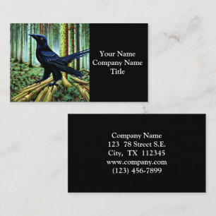 Woodland Rustic Black Raven Business Card