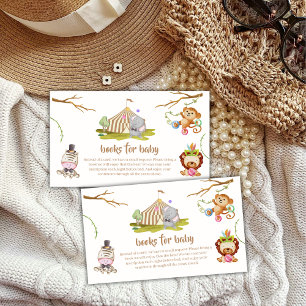 Woodland Safari Animal Circus Books Baby Shower  Enclosure Card