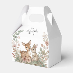 Woodland Sage Green Baby Shower Deer & Bunny Favour Box