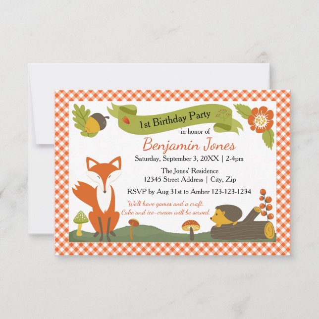 Woodland Scene - 3x5 Birthday Party Invitation (Front)