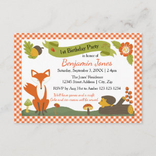 Woodland Scene - 3x5 Birthday Party Invitation