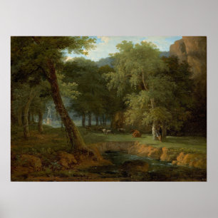 Woodland Scene, Nymphs - Jean-Victor Bert Fine Art Poster