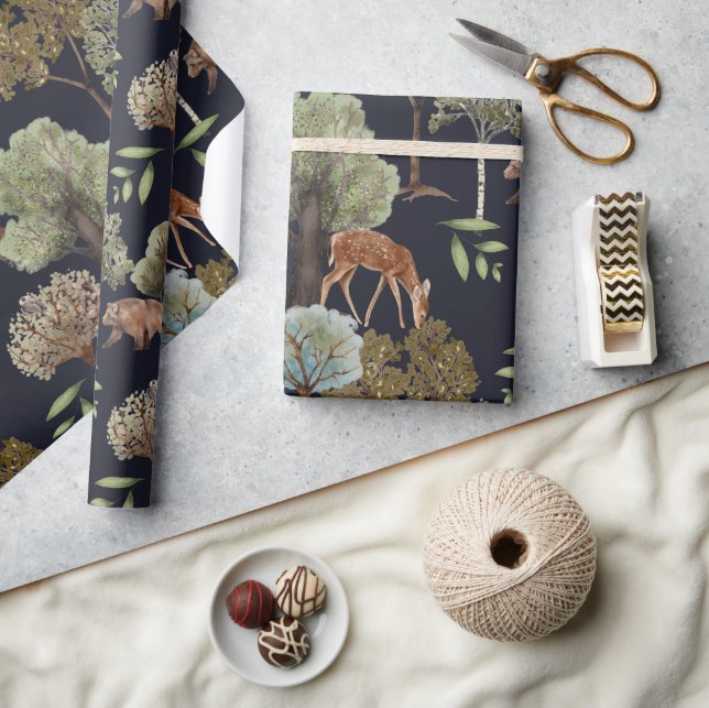 Woodland Scene Seamless Patterns Wrapping Paper (Crafts)