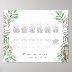 Woodland seating plan poster