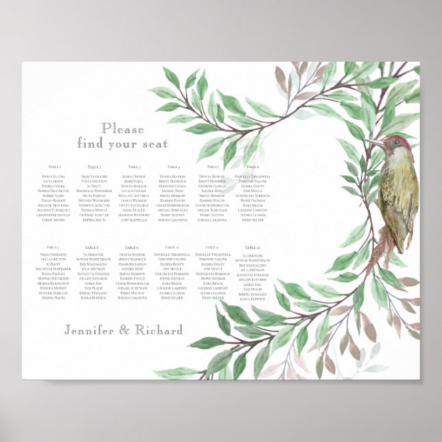 Woodland seating plan poster (Front)