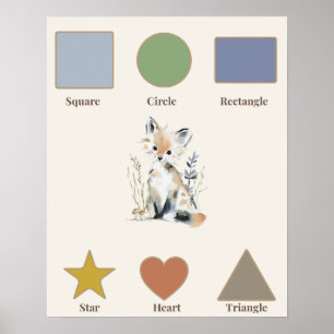 Woodland Shapes Nursery Poster