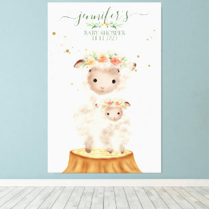 Woodland Sheep Animal Soft Baby Mum Canvas Print
