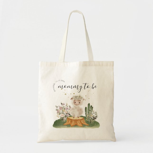 Woodland Sheep Mommy Tote Bag (Front)