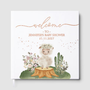 Woodland Sheep Welcome to Baby Shower Memory Guest Book