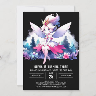 Woodland Simple Fairy Birthday Invitation