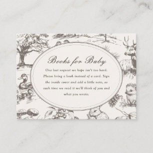 Woodland Sketched Allover Print Books for Baby Enclosure Card