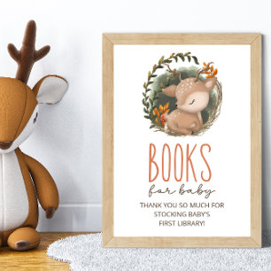 Woodland sleaping deer Baby Shower books for baby Poster