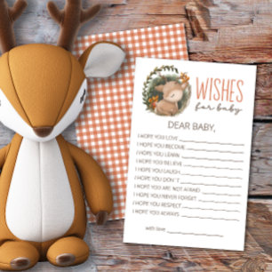 Woodland sleaping deer baby shower Wishes for baby